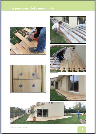 Une terrasse en Robinier sur plots béton en faible hauteur Une terrasse en Robinier sur plots béton en faible hauteur