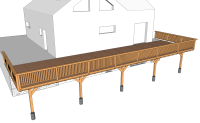 Terrasse en bois sur pilotis rattachée à l'habitation
