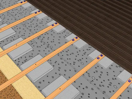 La pose sur dallettes en béton