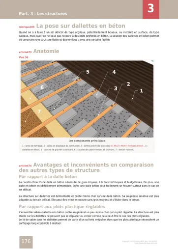 Extrait de la rubrique pose sur dallettes en béton