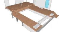 Vignette de l'article : Terrasse en bois sur dalles béton + porte-à-faux et piscine
