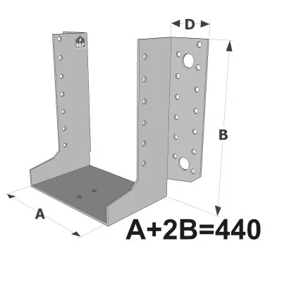 Sabots à ailes extérieures, gamme SAE SUR MESURE (épaisseur 2mm, profondeur 84mm) - Réf. SAEL440/2X