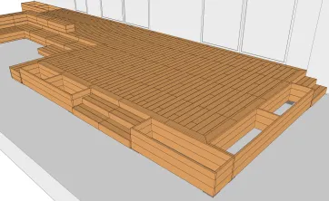 Mise en place de la structure des jardinières 2