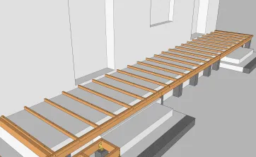 Fixation des lambourdes sur la dalle en béton