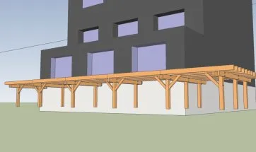 La structure sur pilotis