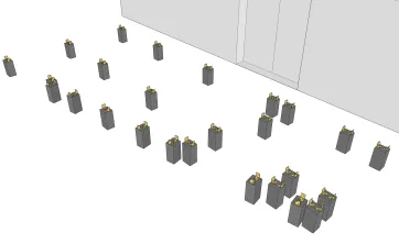 Disposition des équerres sur les plots