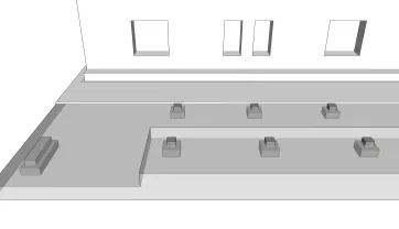 La répartition des plots en béton