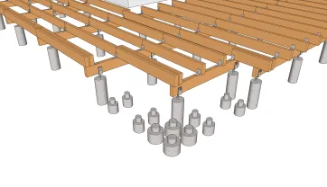 La répartition des plots en béton de l’escalier