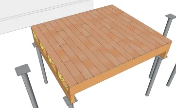 Fixation des lames de platelage du jacuzzi
