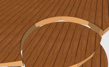 Le traitement des angles avec les lames de platelage
