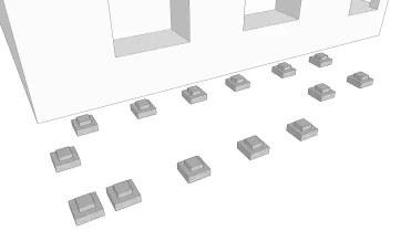 Répartition des semelles en béton