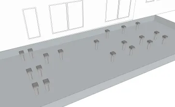 Réalisation des plots en béton