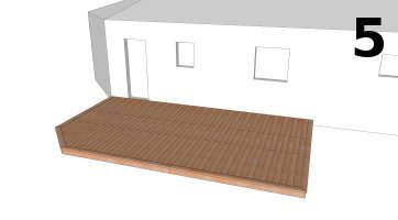 Terrasse en porte-à-faux sur plots maçonnés