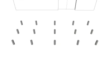 La répartition des plots en béton