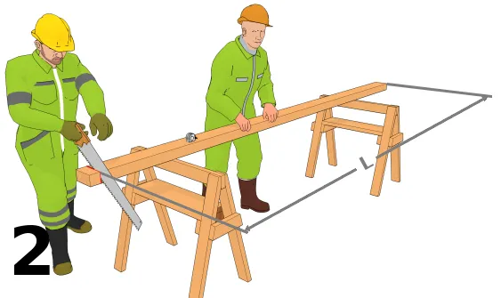 Découpage de la poutre à sa longueur