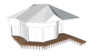 Vignette de l'article : Terrasse en bois sur plots en béton pour le prolongement d'une habitation