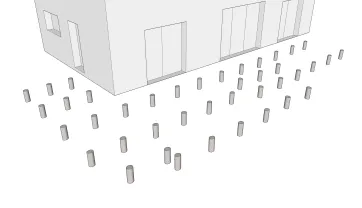 La pose des plots en béton
