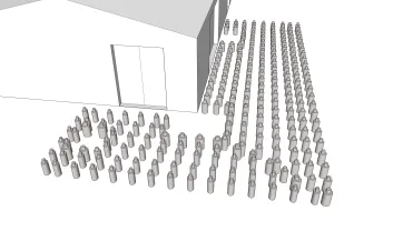 La répartition des plots en béton 1