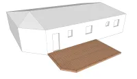 Vignette de l'article : Terrasse en bois ayant une forme de pentagone sur plots en béton