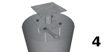 Fixer les pieds de poteau sur les plots en béton