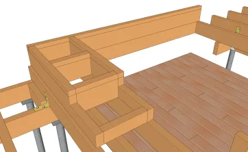 Réalisation de la structure entourant le jacuzzi