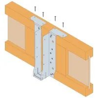Fixation par les brides supérieures sur un support poutre en I avec renfort