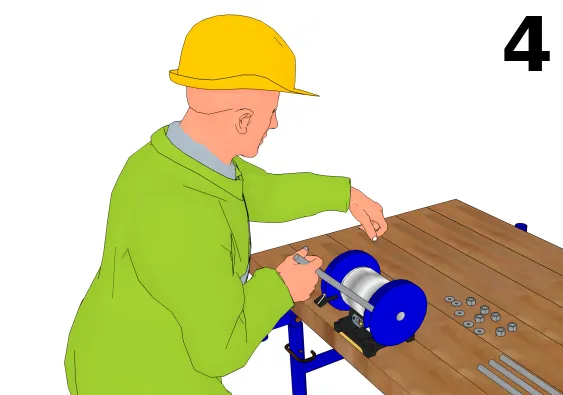 Assurer l’entrée de la tige dans l’écrou