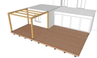 Vignette de l'article : Terrasse en bois sur plots maçonnés avec une pergola