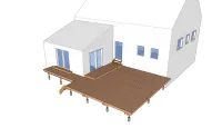 Vignette de l'article : Terrasse en bois sur pilotis avec escalier