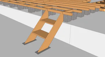 La mise en œuvre d’un escalier de type meunier.