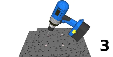 Perçage des plots en béton