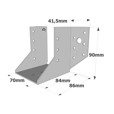Sabots à ailes extérieures, gamme SAE CLASSIQUE (épaisseur 2mm, profondeur 84mm) - Réf. SAE250/70/2