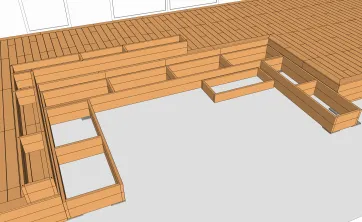 Mise en place du reste de la structure des bancs