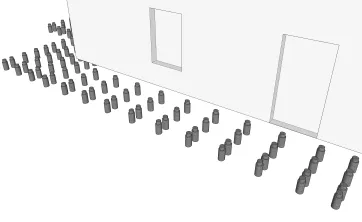 Répartition des plots en béton 1