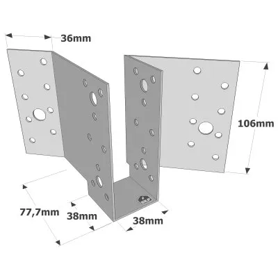 Sabot à 45° - Réf. S45D250/38/1.5