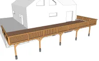 Vignette de l'article : Terrasse en bois sur pilotis rattachée à l'habitation