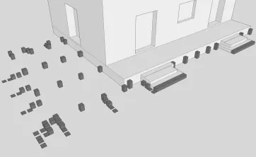 Répartition des plots en béton 1