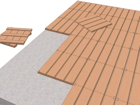 La pose sur dalle en faible hauteur