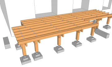Réalisation des fondations des escaliers