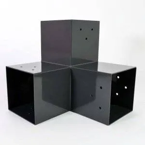 Aperçu du connecteur SUNDIY Anthracite RAL 7016 - 120mm en L pour 3 directions