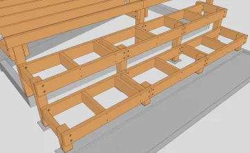 Vue en détails de la fixation des entretoises