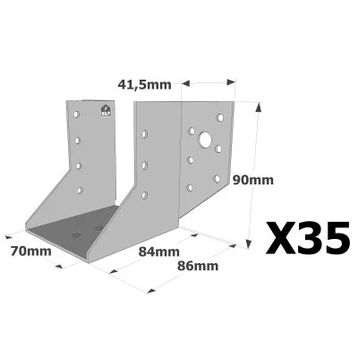 Sabots à ailes extérieures, gamme SAE CLASSIQUE (épaisseur 2mm, profondeur 84mm) - Réf. SAE250/70/2_35