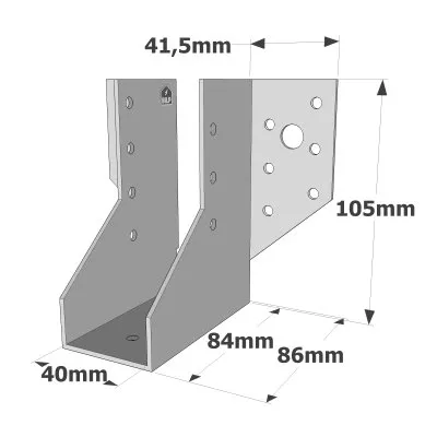 Sabots à ailes extérieures, gamme SAE CLASSIQUE (épaisseur 2mm, profondeur 84mm) - Réf. SAE250/40/2