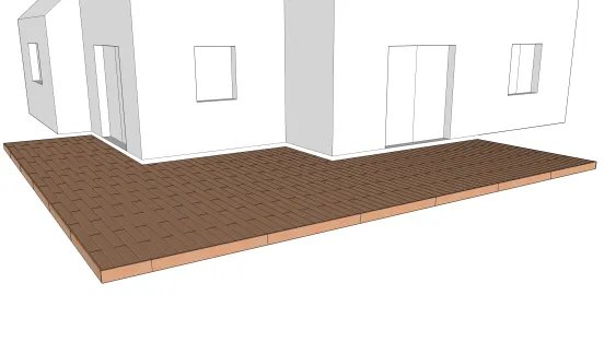 La terrasse finie : on ne voit plus les plots en périphérie