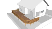 Vignette de l'article : Terrasse en bois sur pilotis sur terrain en pente