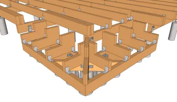 La pose des solives de l’escalier