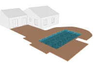 Vignette de l'article : Terrasse bois sur plots réglables, piscine et grande courbe