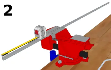 Mesurer la tige à découper