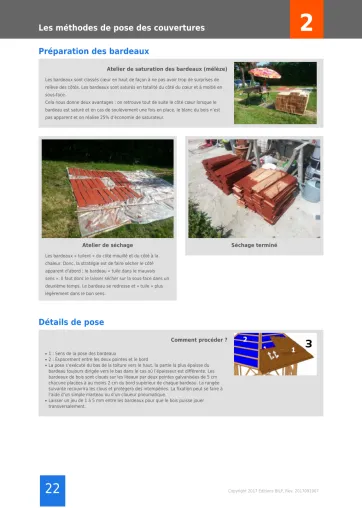 Extrait de la rubrique préparation et pose des bardeaux