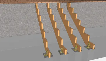 La fixations de la crémaillère de l’escalier